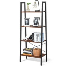 Load image into Gallery viewer, Gymax 4-Tier Ladder Shelf Ladder Bookcase Bookshelf Display Rack Plant Stand Wood
