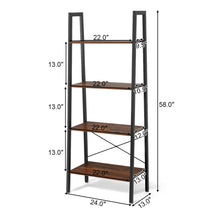 Load image into Gallery viewer, Gymax 4-Tier Ladder Shelf Ladder Bookcase Bookshelf Display Rack Plant Stand Wood