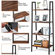 Load image into Gallery viewer, Gymax 4-Tier Ladder Shelf Ladder Bookcase Bookshelf Display Rack Plant Stand Wood