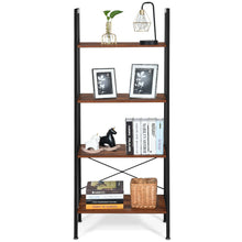 Load image into Gallery viewer, Gymax 4-Tier Ladder Shelf Ladder Bookcase Bookshelf Display Rack Plant Stand Wood