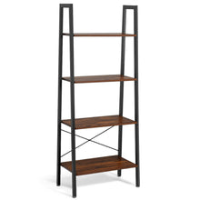 Load image into Gallery viewer, Gymax 4-Tier Ladder Shelf Ladder Bookcase Bookshelf Display Rack Plant Stand Wood