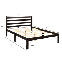 Load image into Gallery viewer, Gymax Solid Wood Platform Bed W/Headboard Design Full Size Bed Frame Wood Slat Support
