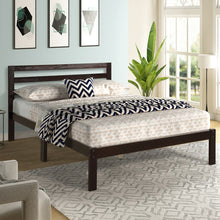 Load image into Gallery viewer, Gymax Solid Wood Platform Bed W/Headboard Design Full Size Bed Frame Wood Slat Support