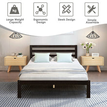 Load image into Gallery viewer, Gymax Solid Wood Platform Bed W/Headboard Design Full Size Bed Frame Wood Slat Support