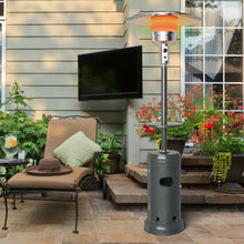 Load image into Gallery viewer, Gymax Outdoor Patio Heater Propane Standing LP Gas Steel W/Table & Wheels Grey
