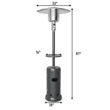 Load image into Gallery viewer, Gymax Outdoor Patio Heater Propane Standing LP Gas Steel W/Table & Wheels Grey