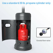Load image into Gallery viewer, Gymax Outdoor Patio Heater Propane Standing LP Gas Steel W/Table & Wheels Grey