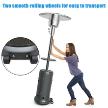 Load image into Gallery viewer, Gymax Outdoor Patio Heater Propane Standing LP Gas Steel W/Table & Wheels Grey