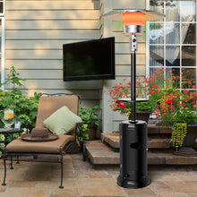 Load image into Gallery viewer, Gymax Outdoor Patio Heater Propane Standing LP Gas Steel W/Table & Wheels Black