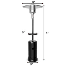 Load image into Gallery viewer, Gymax Outdoor Patio Heater Propane Standing LP Gas Steel W/Table & Wheels Black