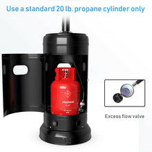 Load image into Gallery viewer, Gymax Outdoor Patio Heater Propane Standing LP Gas Steel W/Table & Wheels Black