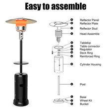 Load image into Gallery viewer, Gymax Outdoor Patio Heater Propane Standing LP Gas Steel W/Table & Wheels Black