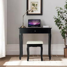Load image into Gallery viewer, Gymax Bedroom Vanity Set Makeup Dressing Table w/3 Drawers 10 LED Bulb Black