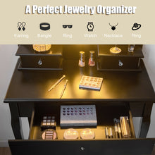 Load image into Gallery viewer, Gymax Bedroom Vanity Set Makeup Dressing Table w/3 Drawers 10 LED Bulb Black