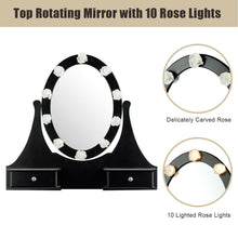 Load image into Gallery viewer, Gymax Bedroom Vanity Set Makeup Dressing Table w/3 Drawers 10 LED Bulb Black