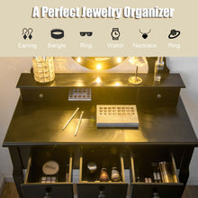 Load image into Gallery viewer, Gymax Vanity Set Makeup Dressing Table w/5 Drawers 12 LED Bulb Black