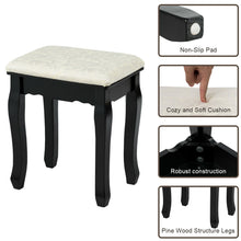 Load image into Gallery viewer, Gymax Vanity Set Makeup Dressing Table w/5 Drawers 12 LED Bulb Black