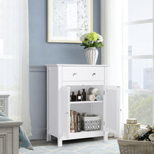 Load image into Gallery viewer, Gymax Bathroom Storage Cabinet Free Standing Large Drawer W/Adjustable Shelf White