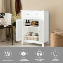 Load image into Gallery viewer, Gymax Bathroom Storage Cabinet Free Standing Large Drawer W/Adjustable Shelf White