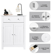 Load image into Gallery viewer, Gymax Bathroom Storage Cabinet Free Standing Large Drawer W/Adjustable Shelf White