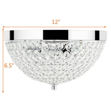 Load image into Gallery viewer, Gymax Crystal Light Fixture 3 Lights Flush Mount Ceiling Lamp Living Room Hallway Home
