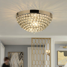 Load image into Gallery viewer, Gymax Crystal Light Fixture 3 Lights Flush Mount Ceiling Lamp Living Room Hallway Home