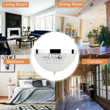 Load image into Gallery viewer, Gymax Crystal Light Fixture 3 Lights Flush Mount Ceiling Lamp Living Room Hallway Home