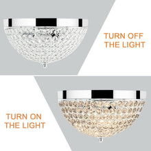Load image into Gallery viewer, Gymax Crystal Light Fixture 3 Lights Flush Mount Ceiling Lamp Living Room Hallway Home