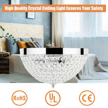 Load image into Gallery viewer, Gymax Crystal Light Fixture 3 Lights Flush Mount Ceiling Lamp Living Room Hallway Home