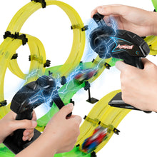 Load image into Gallery viewer, Gymax Autoflier Kids RC Rail Car Race Track Set 28.5ft 3D Track Speed Booster Playset