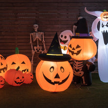 Load image into Gallery viewer, Gymax 4ft Giant Inflatable Capped Pumpkin Lantern w/ LED & Halloween Wizard Witch Hat