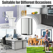 Load image into Gallery viewer, Gymax 13.2 Gallon Trash Garbage Can Stainless Steel Airtight Soft Close Bin W/ Bucket