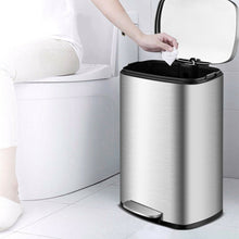 Load image into Gallery viewer, Gymax 13.2 Gallon Trash Garbage Can Stainless Steel Airtight Soft Close Bin W/ Bucket