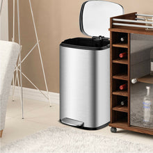 Load image into Gallery viewer, Gymax 13.2 Gallon Trash Garbage Can Stainless Steel Airtight Soft Close Bin W/ Bucket