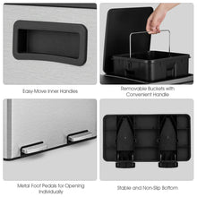 Load image into Gallery viewer, Gymax 16 Gallon Dual Step Trash Can Recycling Stainless Steel Double Bucket Pedal Bin