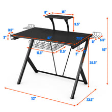 Load image into Gallery viewer, Gymax Gaming Desk Computer Desk PC Table Workstation with Headphone Hook & Cup Holder