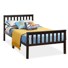 Load image into Gallery viewer, Gymax Wood Bed Frame Wood Slats Support Platform W/Solid Headboard & Footboard Twin Size