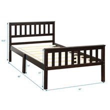 Load image into Gallery viewer, Gymax Wood Bed Frame Wood Slats Support Platform W/Solid Headboard & Footboard Twin Size
