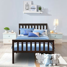 Load image into Gallery viewer, Gymax Wood Bed Frame Wood Slats Support Platform W/Solid Headboard & Footboard Twin Size