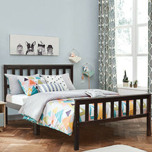 Load image into Gallery viewer, Gymax Wood Bed Frame Wood Slats Support Platform W/Solid Headboard & Footboard Twin Size