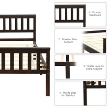 Load image into Gallery viewer, Gymax Wood Bed Frame Wood Slats Support Platform W/Solid Headboard & Footboard Twin Size