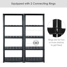 Load image into Gallery viewer, Gymax 5-Tier Storage Shelving Freestanding Heavy Duty Rack,28''XL X 15''W X 67''H,Black