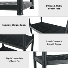 Load image into Gallery viewer, Gymax 5-Tier Storage Shelving Freestanding Heavy Duty Rack,28''XL X 15''W X 67''H,Black