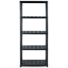 Load image into Gallery viewer, Gymax 5-Tier Storage Shelving Freestanding Heavy Duty Rack,28''XL X 15''W X 67''H,Black