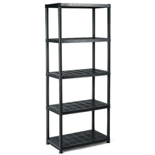 Load image into Gallery viewer, Gymax 5-Tier Storage Shelving Freestanding Heavy Duty Rack,33.5''L X 16''W X 73''H,Black
