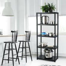 Load image into Gallery viewer, Gymax 5-Tier Storage Shelving Freestanding Heavy Duty Rack,33.5''L X 16''W X 73''H,Black