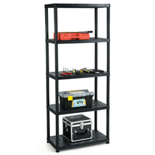 Load image into Gallery viewer, Gymax 5-Tier Storage Shelving Freestanding Heavy Duty Rack,33.5''L X 16''W X 73''H,Black