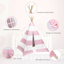 Load image into Gallery viewer, Gymax 5.5ft Portable Cotton Kids' Play Tent Indian Tent Game Sleeping House Girls Gift