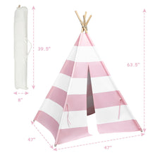 Load image into Gallery viewer, Gymax 5.5ft Portable Cotton Kids' Play Tent Indian Tent Game Sleeping House Girls Gift