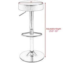 Load image into Gallery viewer, Gymax 1 PC Bar Stool Round Leather Seat Chrome Leg Adjustable Hydraulic Swivel Black
